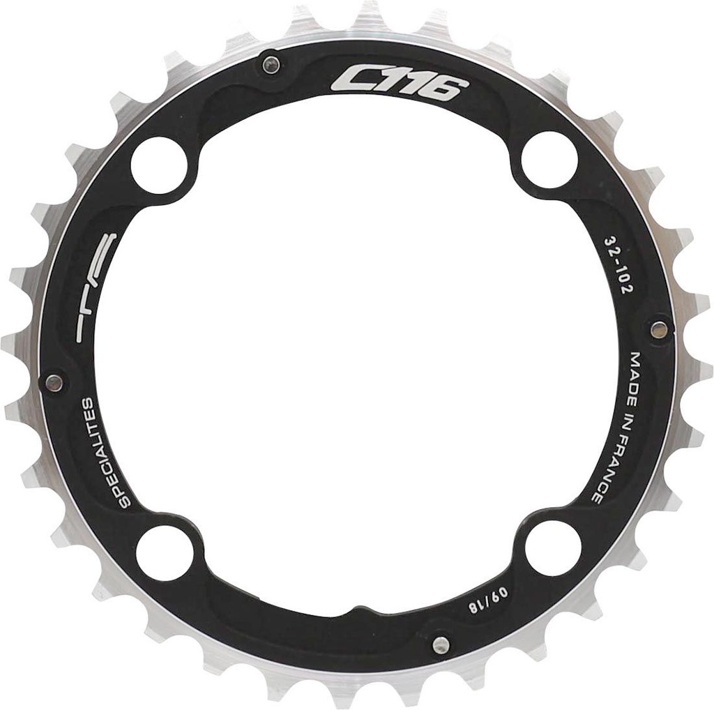 SPECIALITES TA CHAINRING C116 (9S) PITCH 102 CENTER BLACK (SHIMANO XTR MODEL 960)