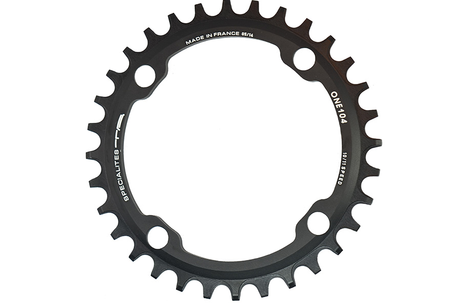 SPECIALITES TA CHAINRING ONE (1x10S/11S/12S) PAS 104 NOIR MAT (+VIS SPECIAL RESSORT)