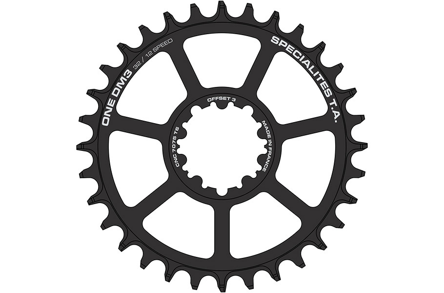 SPECIALITES TA CHAINRING ONE DM3 (SRAM 12S/OFFSET 3MM) DIRECT MOUNT BLACK