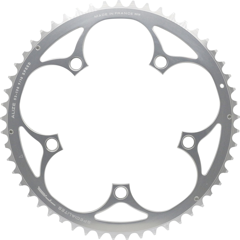 SPECIALITES TA CHAINRING ALIZE (9S/10S/11S) PITCH 130 OUTSIDE SILVER (SHIMANO RACE)