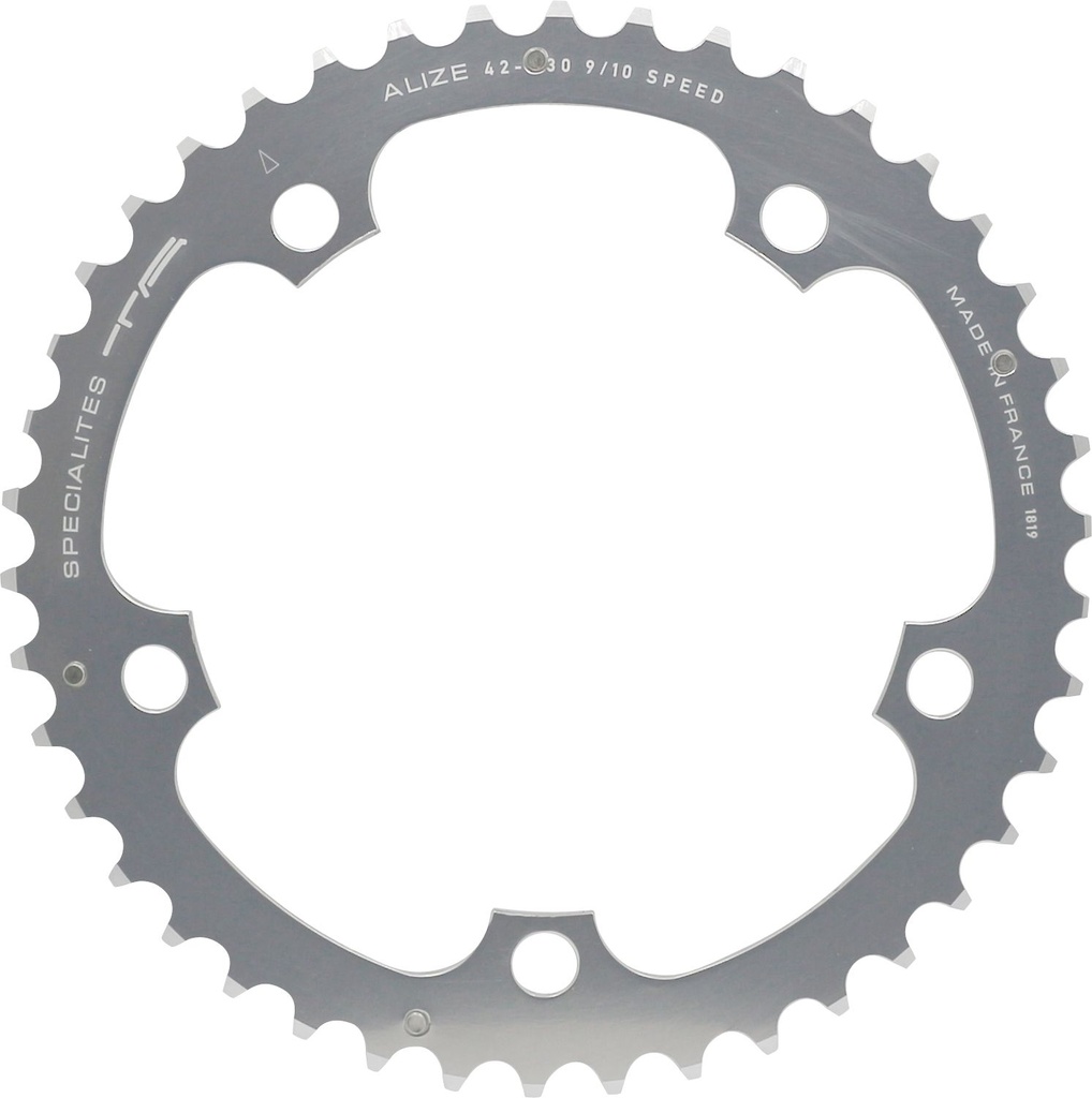 SPECIALITES TA CHAINRING ALIZE (9S/10S/11S) PITCH 130 MIDDLE SILVER (SHIMANO RACE)