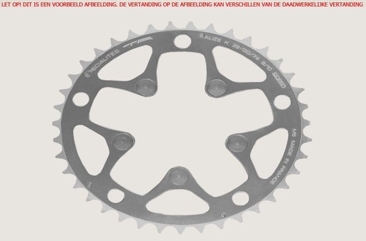 [PL52130202-38] SPECIALITES TA CHAINRING ALIZE-K (9S/10S) PITCH 130 + 74 MIDDLE SILVER (SHIMANO RACE) (38)