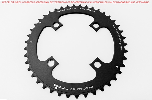 [PL41104339-42] SPECIALITES TA CHAINRING CHINOOK (10S/11S) PITCH 104 OUTER 18MM SPIDER WIDTH BLACK MATT (ATB 4-ARM) (42)