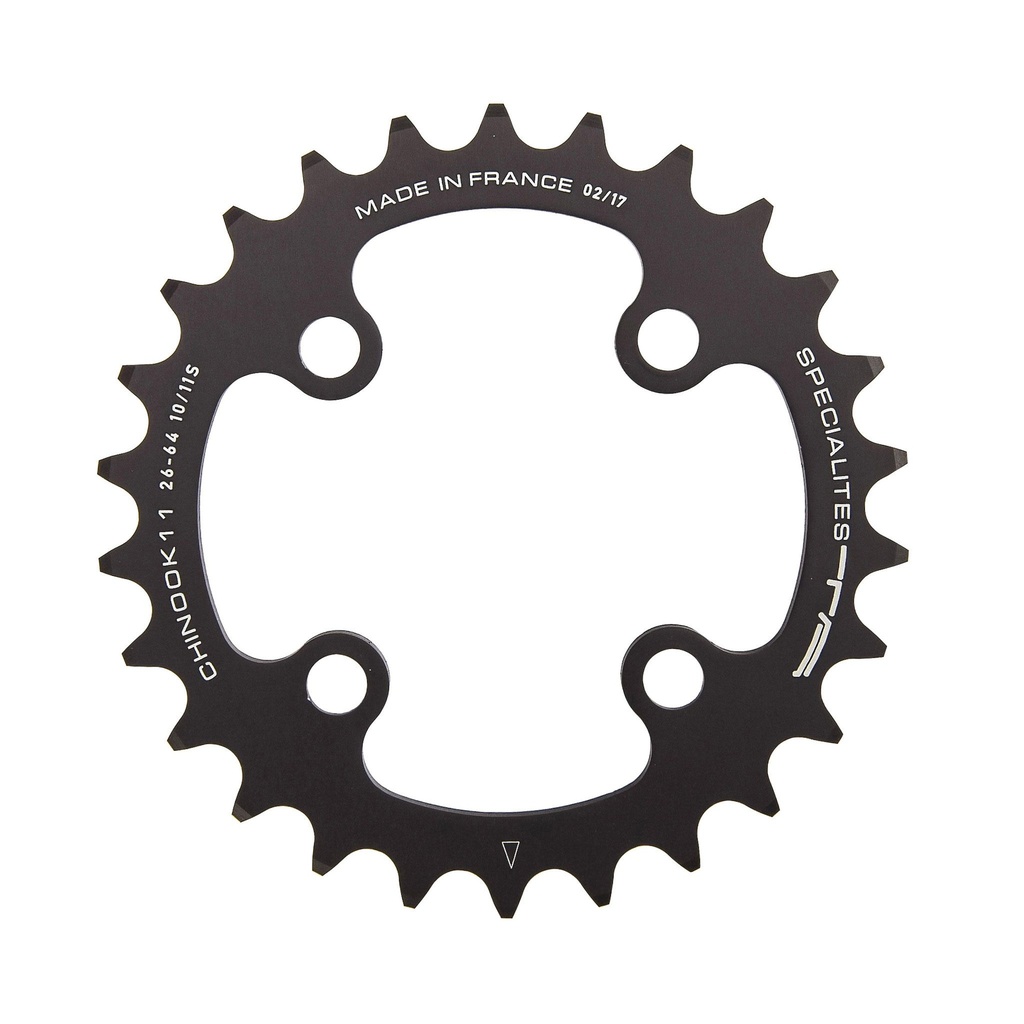 SPECIALITES TA CHAINRING CHINOOK (10S/11S) PITCH 64 BLACK MATT (SHIMANO ATB INNER. TRIPPEL)