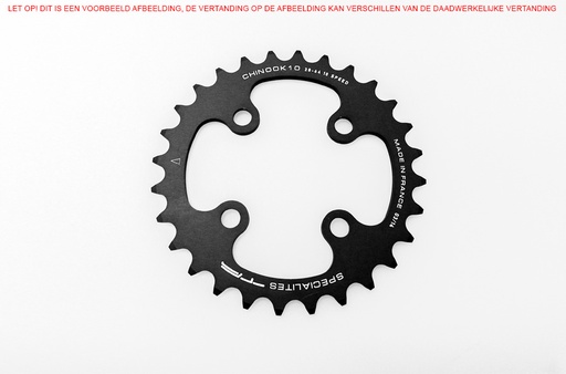 [PL41064159-22] SPECIALITES TA CHAINRING CHINOOK (10S/11S) PITCH 64 BLACK MATT (SHIMANO ATB INNER. TRIPPEL) (22)