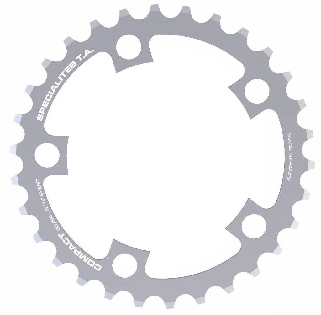 SPECIALITES TA CHAINRING COMPACT (9S) PITCH 94 MIDDLE SILVER (SHIMANO ATB COMPACT)