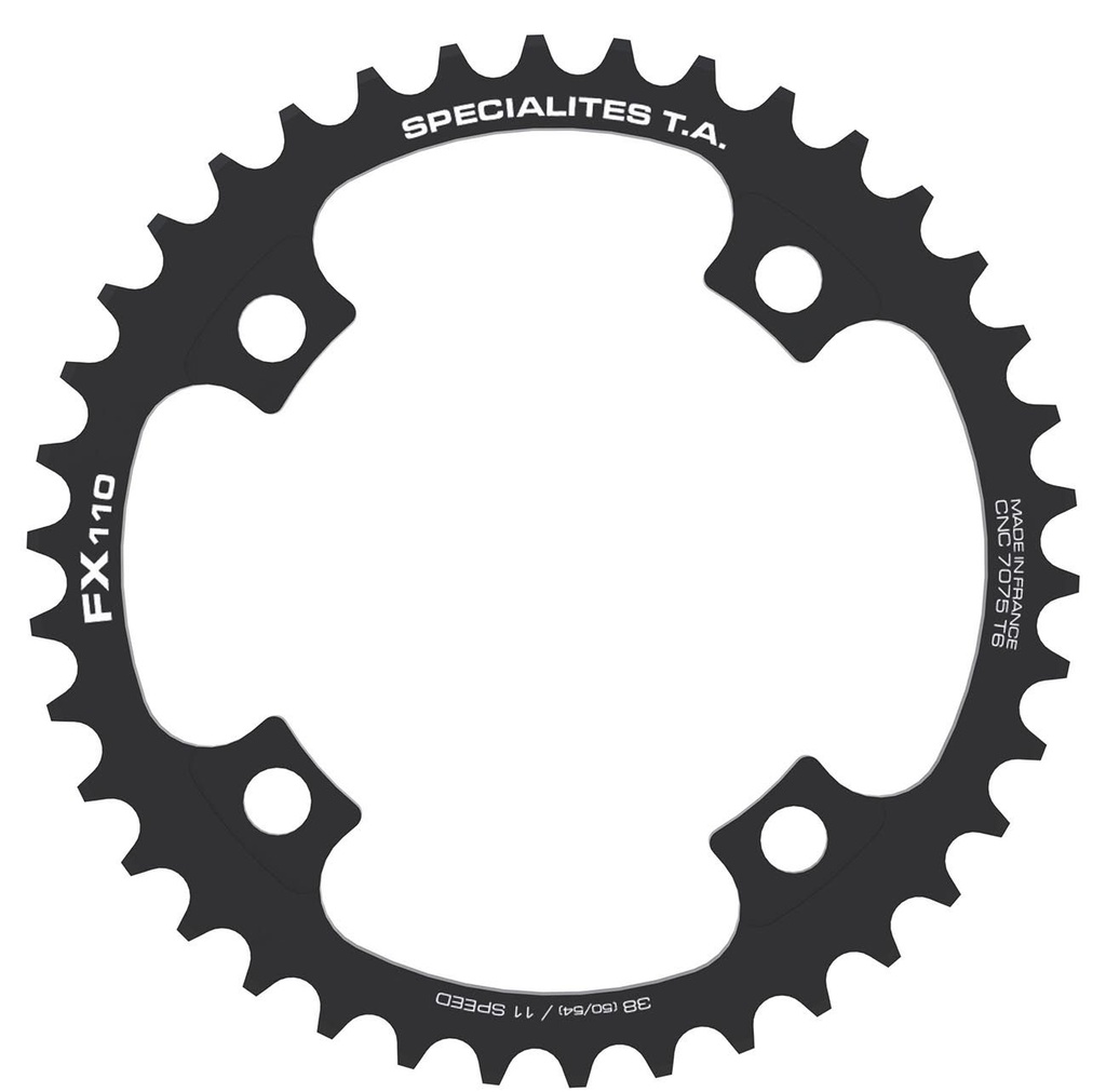 SPECIALITES TA CHAINRING FX110 (10S/11S) PITCH 110 INNER BLACK (FSA SLK/GOSS ABS 4-BOLT CONNECTION)