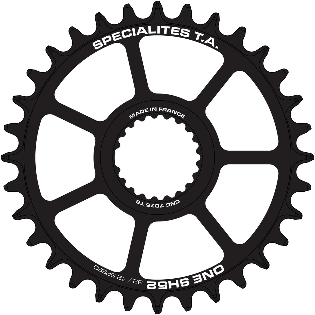 SPECIALITES TA CHAINRING ONE SH52 SHIMANO (11/12S) DIRECT MOUNT BLACK MATT