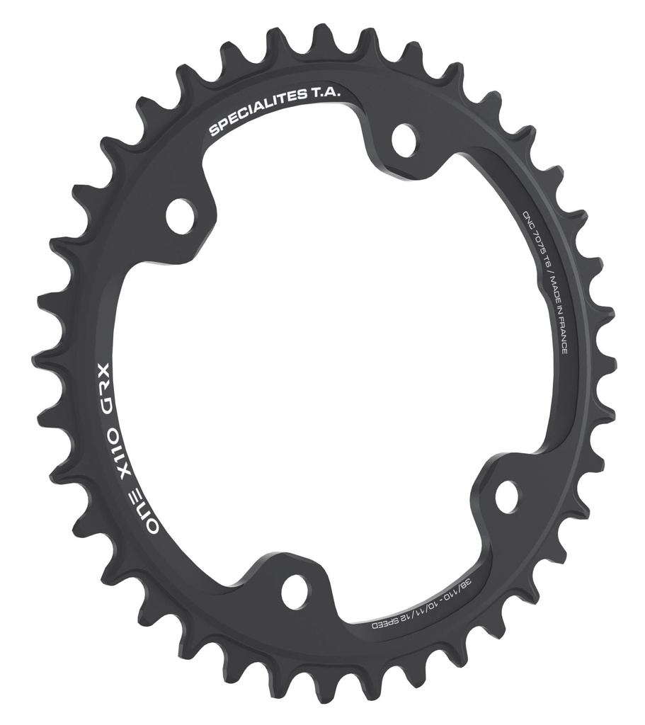 SPECIALITES TA CHAINRING ONE X110 GRX (10S/11S/12S) PITCH 110 MAT BLACK (4-BOLT SHIMANO RX600 RX810)