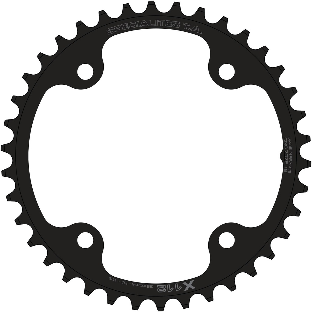 SPECIALITES TA CHAINRING X112 (11S) PITCH 112 INNER DARK GREY (CAMPAGNOLO 11 SPEED CARBON)