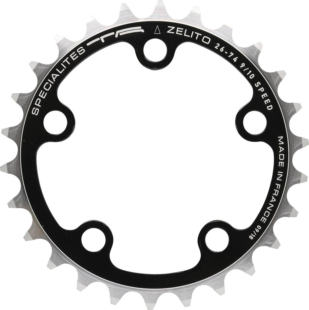 SPECIALITES TA CHAINRING ZELITO (9S/10S) PITCH 74 INNER BLACK (SHIMANO/CAMPA/SRAM INNER. TRIPPEL)