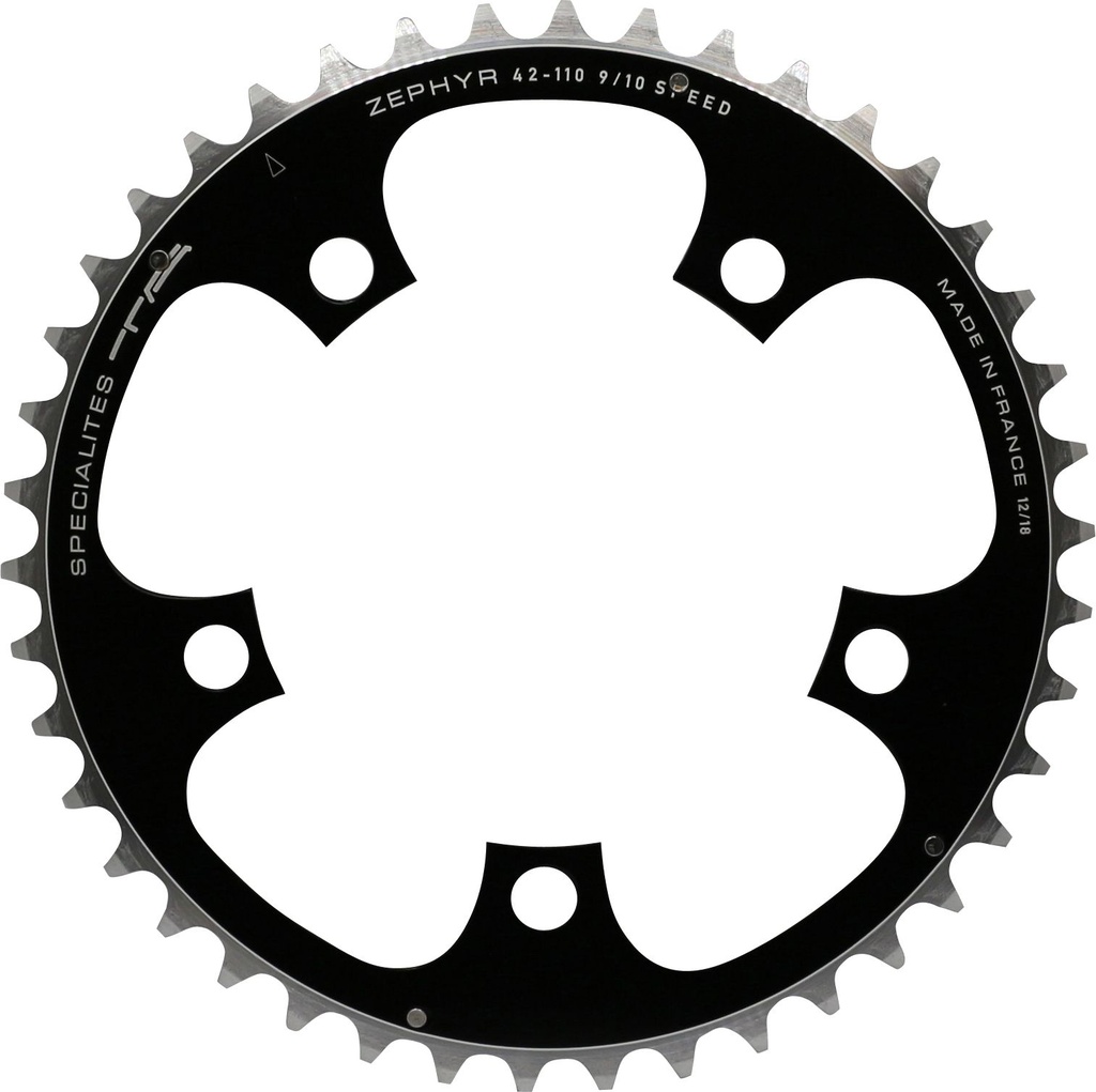 SPECIALITES TA CHAINRING ZEPHYR (9S/10S) PITCH 110 MIDDLE BLACK (SHIMANO/SRAM COMPACT)