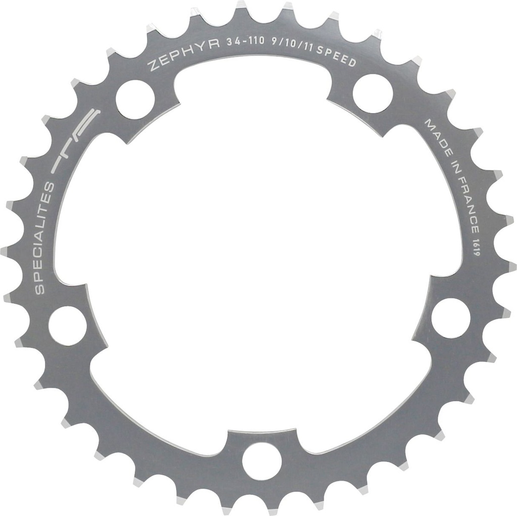 SPECIALITES TA CHAINRING ZEPHYR (9S/10S/11S) PITCH 110 INNER SILVER (SHIMANO/SRAM COMPACT)