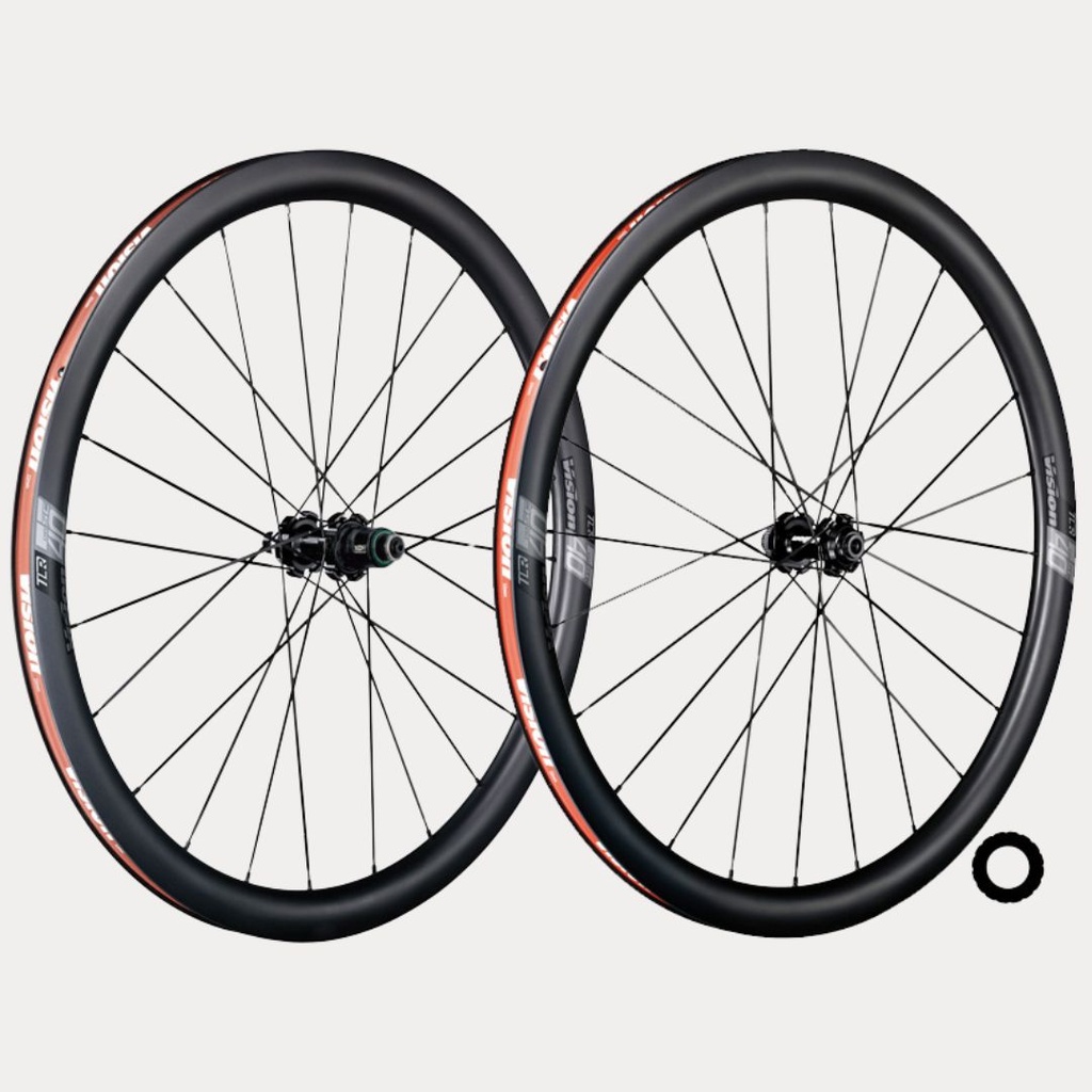 PAIRE DE ROUES VISION CARBON SC 40 DISC CL (TUBELESS READY CLINCHER) B2