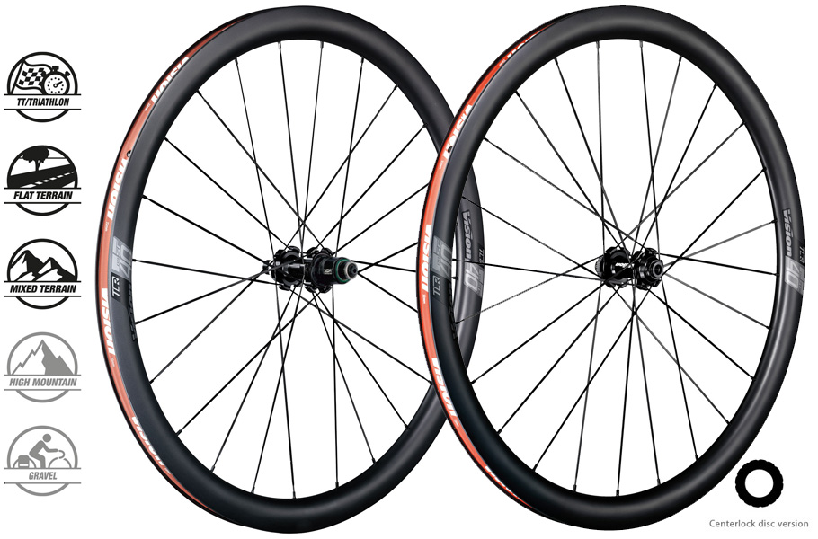 PAIRE DE ROUES VISION CARBON SC 40 DISC CL SRAM XDR (TUBELESS READY CLINCHER) B2