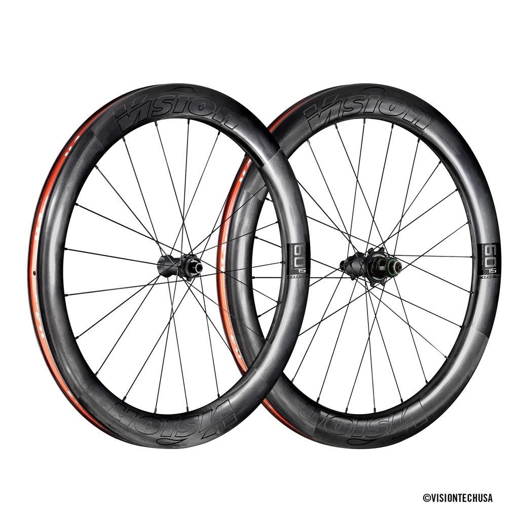 PAIRE DE ROUES VISION METRON 60 SL DISC CL SRAM XDR (TUBELESS READY CLINCHER) B1 CARBONE/GRIS