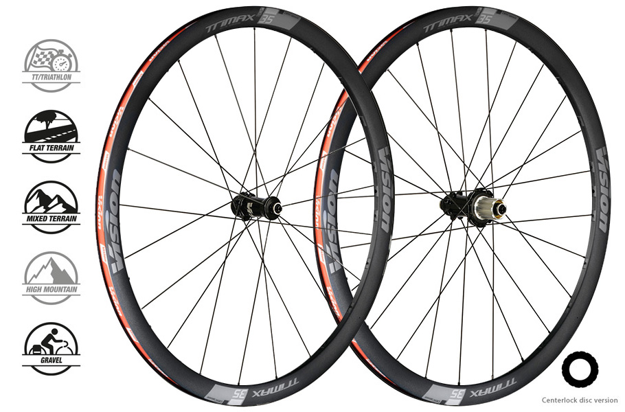 PAIRE DE ROUES VISION TRIMAX 35 SC DISC CL SHIMANO 11 (PNEU TUBELESS READY) B1