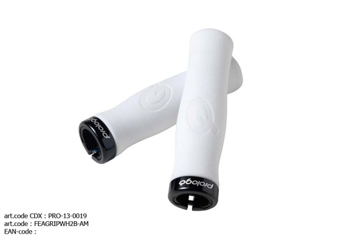 [FEAGRIPWH2B-AM] PROLOGO ACC. HANDLES FEATHER LOCK SYS (White/Black)
