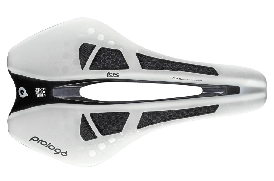 DIMENSION DE SELLE PROLOGO TRI BLANC (RAIL NACK) CPC AIRING 143MM