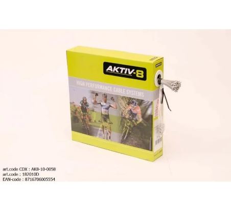 DÉRAILLEUR À CÂBLE INTÉRIEUR AKTIV-8 2,25M/1,1MM INOX FLEXIBLE 49R (COMPATIBLE SHIMANO/SRAM/CAMPAGNOLO) (50 PIÈCES)