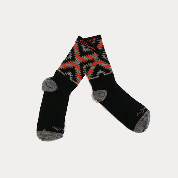 NINER CHAUSSETTES - SOCKGUY LAINE SERAPE 6" - GRIS/ORANGE