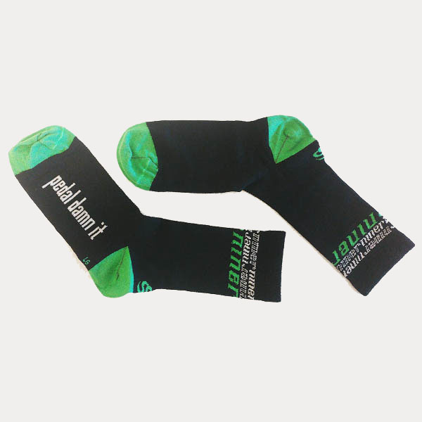 NINER CHAUSSETTES - LAINE NINER LOGO - NOIR/VERT