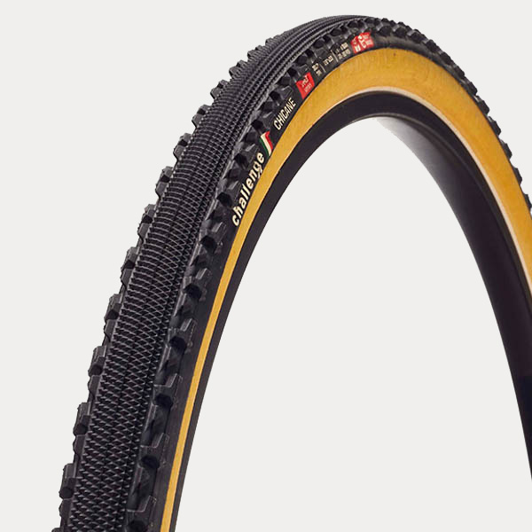 CHALLENGE OUTER TIRE CROSS CHICANE {PRO} (OPEN TUBULAR) BLACK/TAN