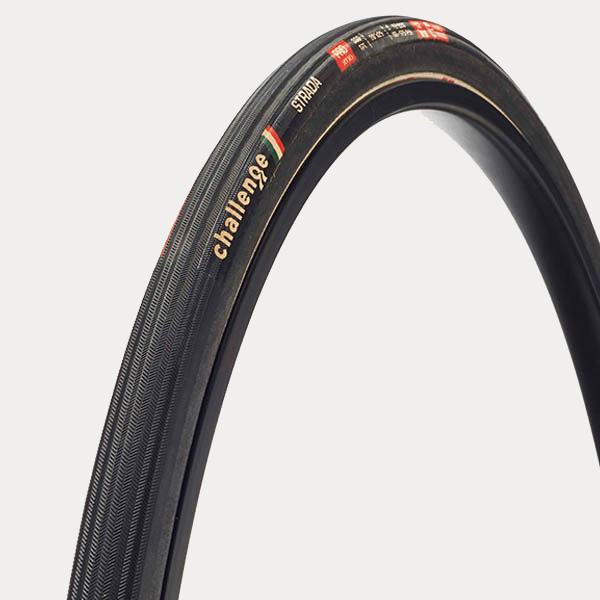 CHALLENGE OUTER TIRE ROAD STRADA {PRO} (OPEN TUBULAR) BLACK/BLACK