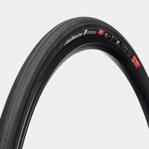 CHALLENGE OUTER TIRE ROAD STRADA {PRO} {TLR} (OPEN TUBULAR) BLACK/BLACK