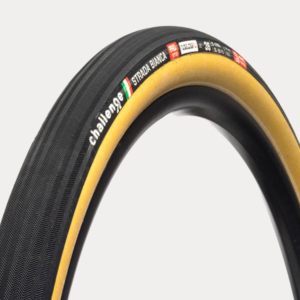 CHALLENGE TUBE GRAVEL STRADA BIANCA {PRO} (TUBELESS TUBULAR) BLACK/TAN