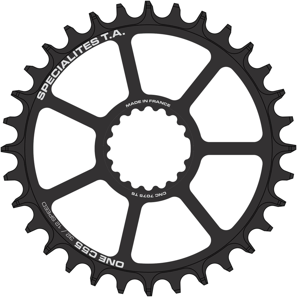 SPECIALITES TA CHAINRING ONE C55 CANNONDALE/FSA (12S) DIRECT MOUNT BLACK MATT