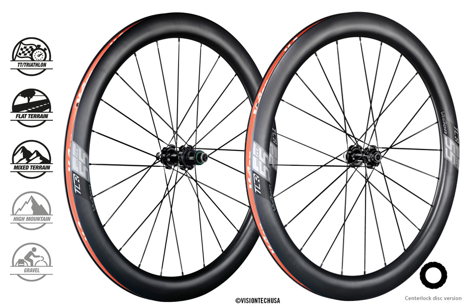 PAIRE DE ROUES VISION CARBON SC 55 DISC CL SRAM XDR (TUBELESS READY CLINCHER) B2