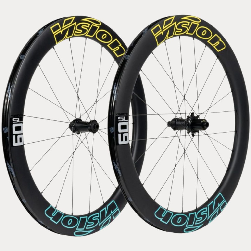 PAIRE DE ROUES VISION METRON 60 SL DISC CL SHIMANO 11 (TUBELESS READY CLINCHER) CAVENDISH