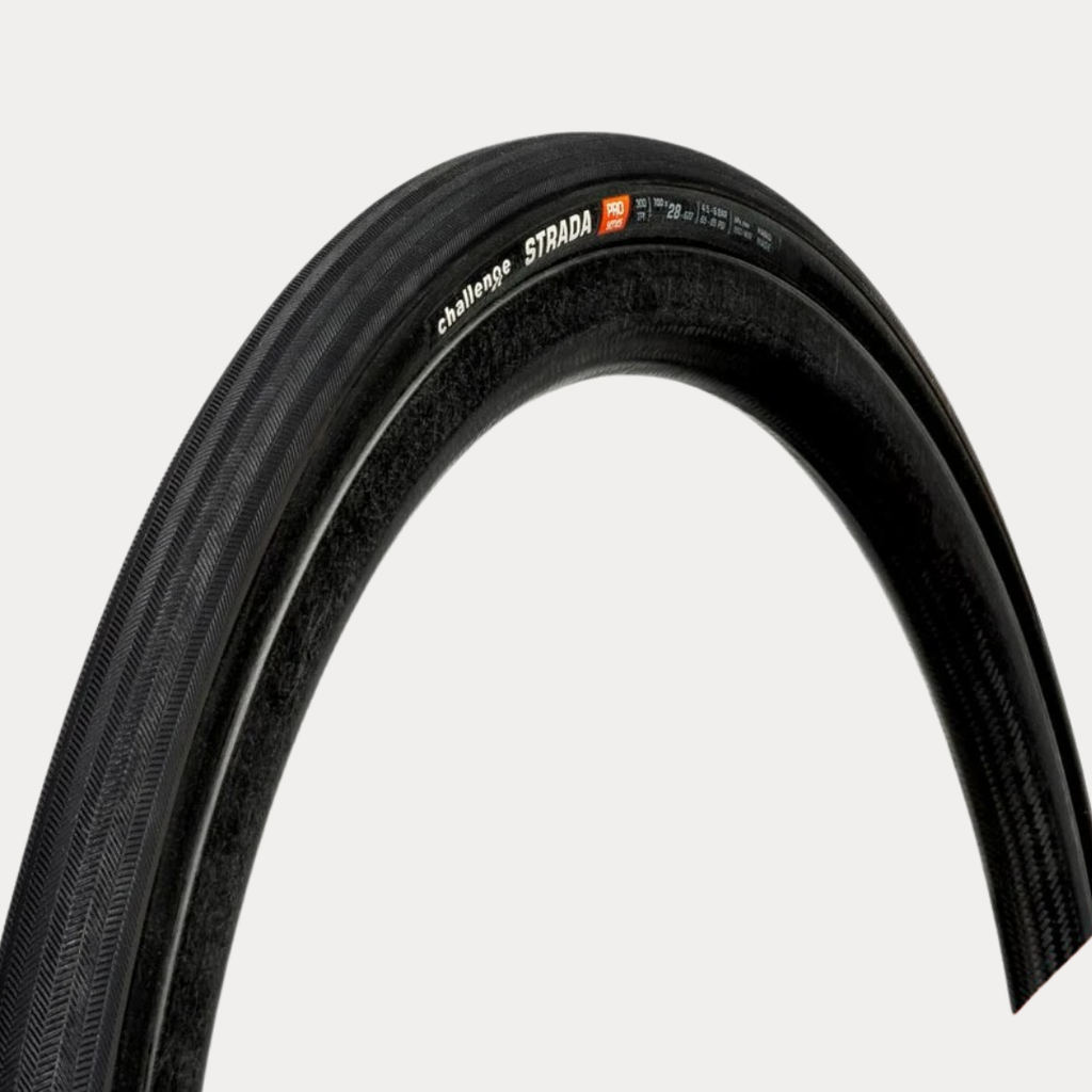 CHALLENGE OUTER TIRE ROAD STRADA {PRO} {CL} (OPEN TUBULAR) BLACK/BLACK