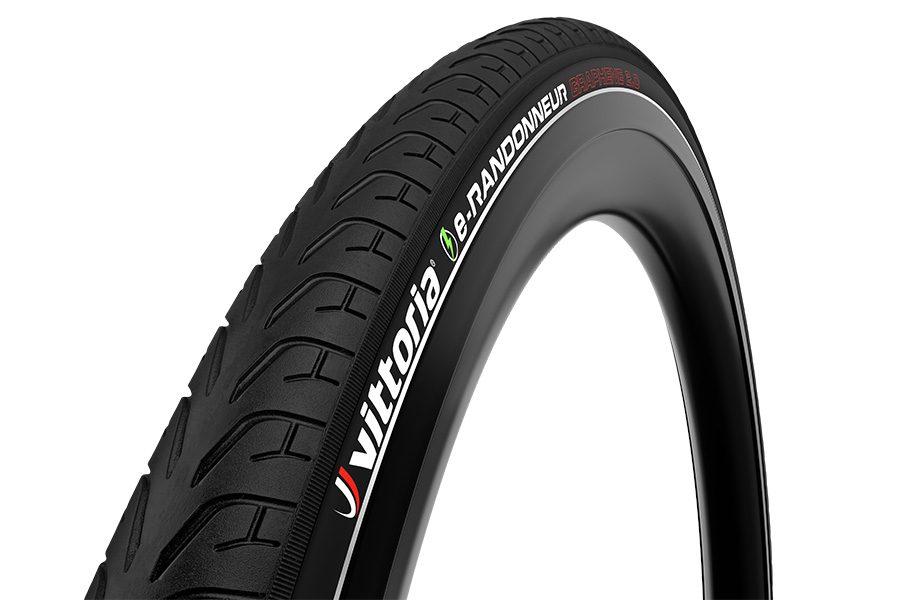 VITTORIA OUTER TIRE E-RANDONNEUR 28'' {REFLECTIVE} (WIRE TIRE) BLACK-BLACK