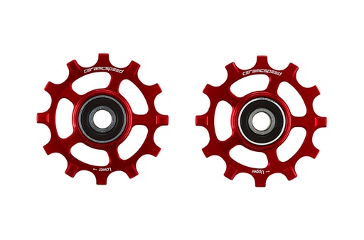 [108565] CERAMICSPEED Derailleurwieltjes Shimano 11s NW (Rood, Standaard)