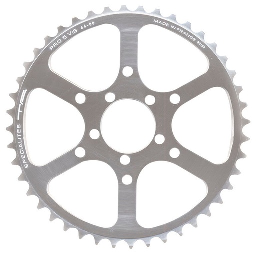 [PL50080302-50] SPECIALITES TA CHAINRING PRO 5 VIS (8S) PITCH 80 OUTSIDE SILVER (SUN XCD)