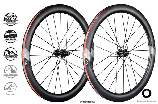 [710-0091116034] VISION WIELSET CARBON SC 55 DISC CL SRAM XDR (TUBELESS READY CLINCHER) B2