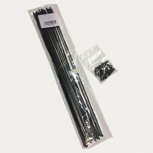 [SPK-SC40DBB1A] VISION ACC REPAIR SPOKES KIT SC40 DB INOX BLACK 2/1.5/2 276MM W/NIPPLE B1A