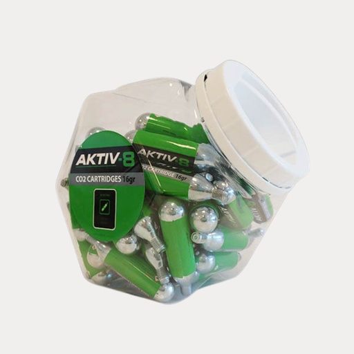 [AK8-17-2002_APOT] AKTIV-8 CO2 LUCHTPATRONEN (16GR) MET SCHROEFDRAAD (POT 50 STUKS)