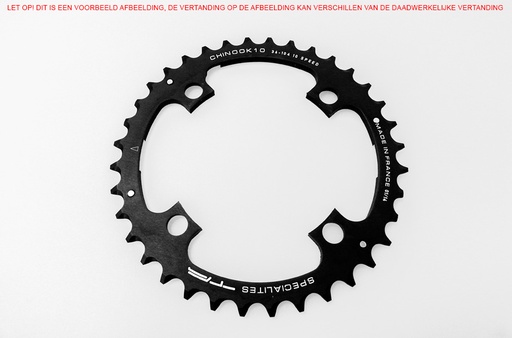 SPECIALITES TA CHAINRING CHINOOK (10S/11S) STITCH 104 CENTER BLACK MATT (ATB 4-ARM)