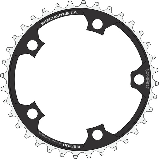 SPECIALITES TA CHAINRING NERIUS (9S/10S) PITCH 110 OUTSIDE BLACK (CAMPA COMPACT)