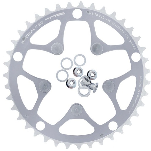 SPECIALITES TA CHAINRING VENTO-K (9S/10S) PITCH 135 + 74 MIDDLE SILVER (CAMPA)