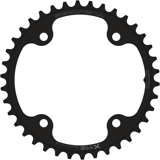 SPECIALITES TA PLATEAU X112 (11S) DIAM 112 INT ANTHRACITE (CAMPAGNOLO 11 SPEED CARBON)