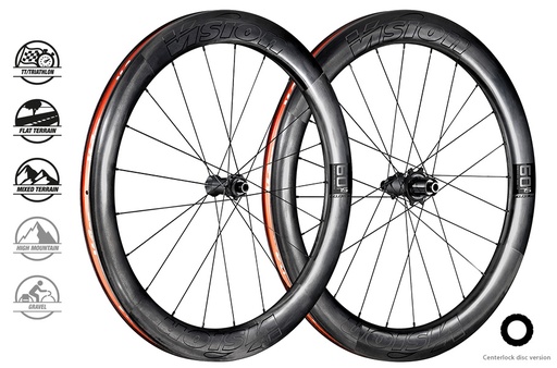 [710-0152231030] VISION WIELSET METRON 60 SL DISC CL SHIMANO 11 (TUBELESS READY CLINCHER) B1 CARBON/GRIJS
