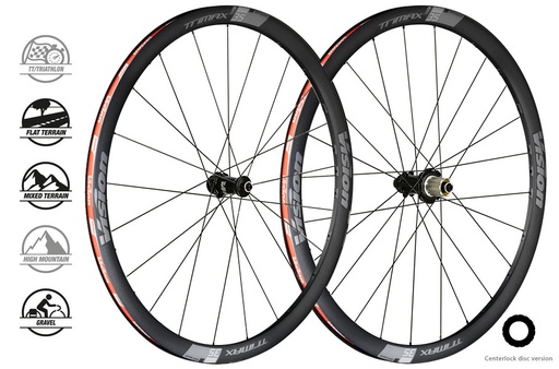 [710-0113231051] PAIRE DE ROUES VISION TRIMAX 35 SC DISC CL SHIMANO 11 (PNEU TUBELESS READY) B1