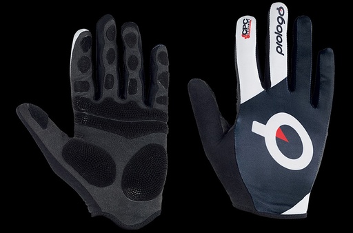 [GLOVELFBW05-M] PROLOGO GLOVES CPC LONG FINGERS BLACK/WHITE LOGO