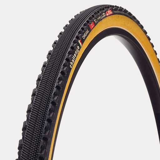 [00710] CHALLENGE OUTER TIRE CROSS CHICANE {PRO} (OPEN TUBULAR) BLACK/TAN