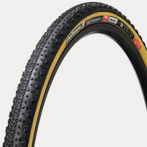 CHALLENGE TUBE GRAVEL GETAWAY {PRO} (TUBELESS TUBULAR - to be glued) BLACK/TAN