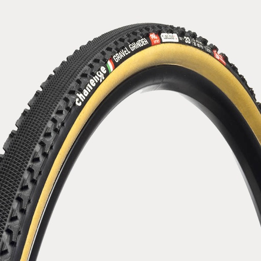 [10670] CHALLENGE TUBE GRAVEL GRINDER {PRO} (TUBELESS TUBULAR - to be glued) BLACK/TAN